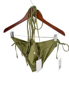 NWT Londre Olive Green Triangle Ruched Bikini Size Large